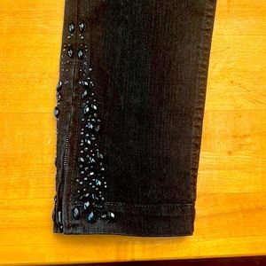 Black embellished skinny jeans
